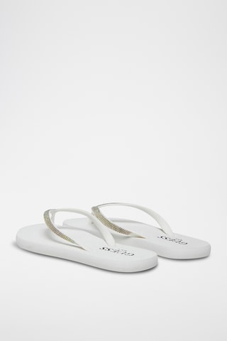 Tongs - Blanc et doré - Guess