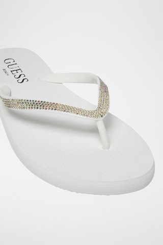 Tongs - Blanc et doré - Guess