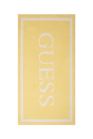 Serviette de plage - Moutarde et blanc - Guess