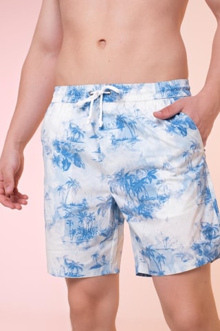 Short de bain - Blanc et bleu - Guess