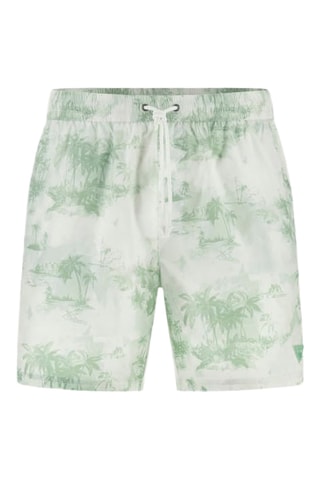 Short de bain - Blanc et kaki - Guess