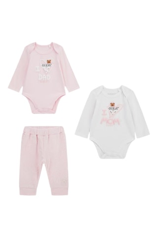 2 bodys et pantalon - Rose et blanc - Guess
