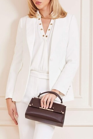 Sac à main en cuir Iris - Marron foncé - Guess