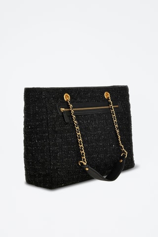 Sac porté épaule en tweed Giully - Noir - Guess