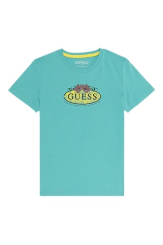 T-shirt en coton biologique - Vert d’eau - Guess