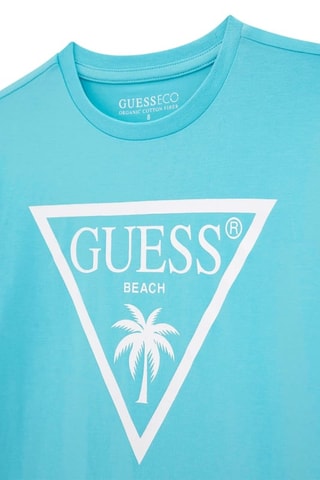 T-shirt en coton biologique Minime - Turquoise - Guess