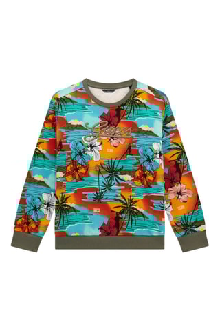 Sweat - Turquoise et rouge - Guess