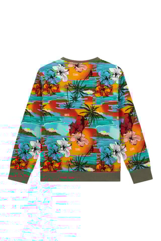 Sweat - Turquoise et rouge - Guess