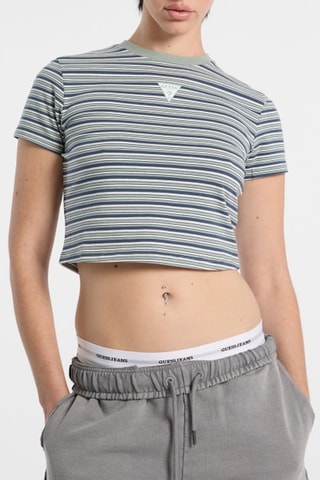 T-shirt cropped - Vert-gris - Guess