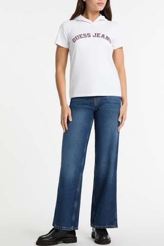 T-shirt à capuche - Blanc - Guess