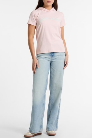 T-shirt à capuche - Rose - Guess