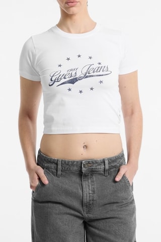 T-shirt cropped - Blanc - Guess