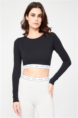 Crop top en coton biologique - Noir
