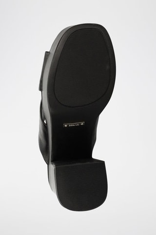 Sandales à talons en cuir - Noir