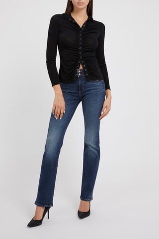 Jean straight taille haute Shape Up - Bleu marine