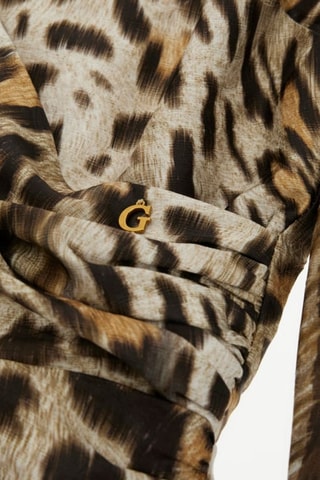 Robe portefeuille Marion - Marron et blanc