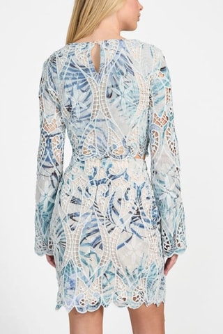 Crop top en broderie anglaise Anastasia - Bleu et blanc