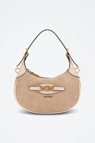 Mala de ombro em nobuck Malva Mini - Rosa