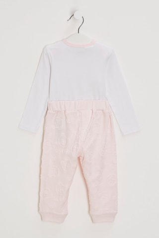 Ensemble 3 pièces en coton biologique - Rose et blanc