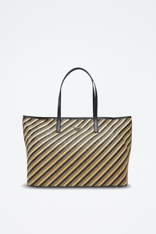 Cabas et pochette Vikky - Beige et noir