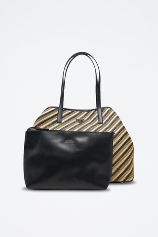 Cabas et pochette Vikky - Beige et noir