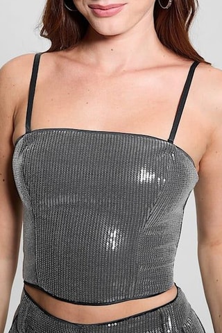 Crop top bustier Cassia - Gris foncé
