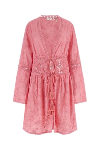Robe patineuse en broderie anglaise - Corail