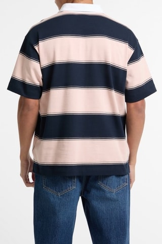 Polo - Rose poudré et bleu marine