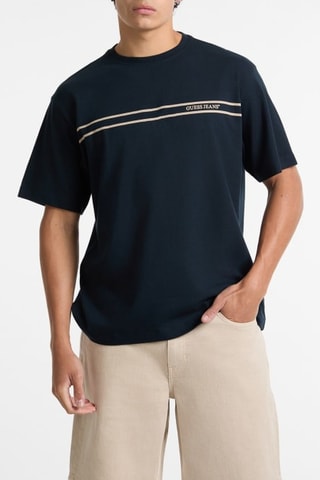 T-shirt Reg Chest - Bleu marine et écru