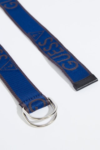 Ceinture à double boucle en cuir - Gris foncé