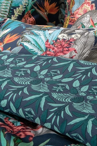 Federa cuscino alla francese double face in raso di cotone 80 fili/cm² Zanzibar - Blu scuro