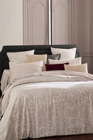 Federa cuscino alla francese in raso di cotone 80 fili/cm² Arabesque - Taupe