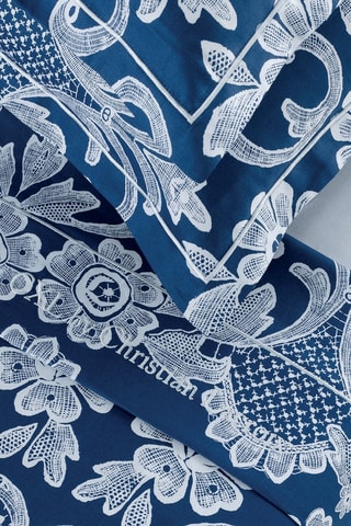 Federa cuscino alla francese in raso di cotone 80 fili/cm² - Blu scuro