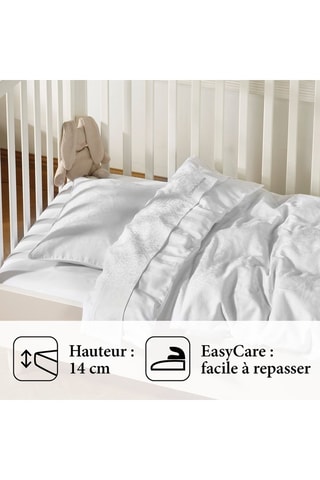 Lenzuolo sotto in raso di cotone 80 fili/cm² Uni - Bianco