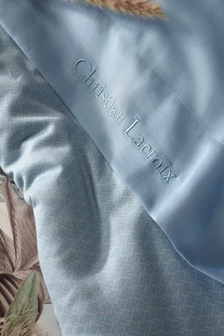 Lenzuolo sotto in raso di cotone 80 fili/cm² Uni - Azzurro