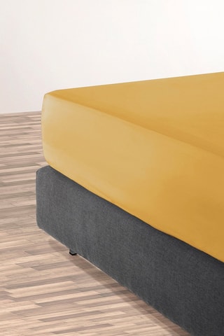 Lenzuolo sotto in raso di cotone 80 fili/cm² Uni - Senape