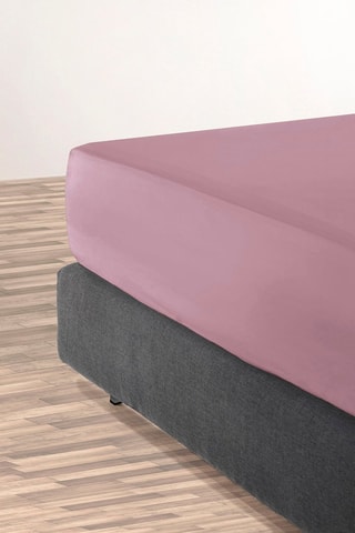 Lenzuolo sotto in raso di cotone 80 fili/cm² Uni - Rosa antico