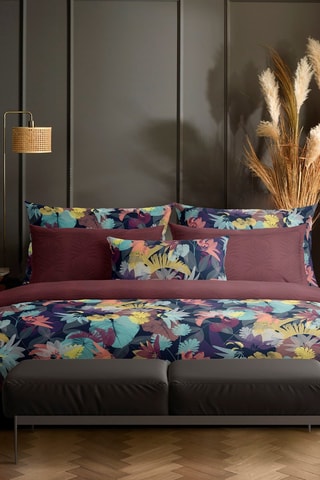 Lenzuolo sotto in raso di cotone 80 fili/cm² Areca Micro - Bordeaux