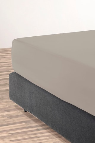 Lenzuolo sotto in raso di cotone 80 fili/cm² Uni - Taupe