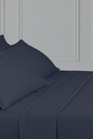 2 federe in raso di cotone 80 fili/cm² Uni 1 Baratta - Blu scuro