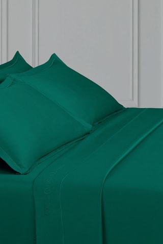 2 federe in raso di cotone 80 fili/cm² Uni 1 Baratta - Verde scuro