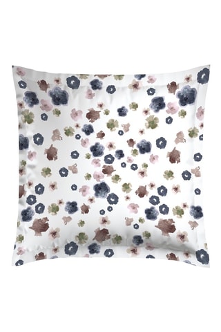 Federa in raso di cotone 80 fili/cm² Exotique Flower - Bianco