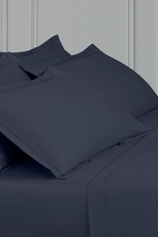 2 federe in raso di cotone 80 fili/cm² Uni 1 Baratta - Blu scuro