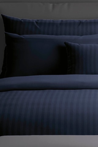 2 federe in raso di cotone 80 fili/cm² Dobby - Blu scuro