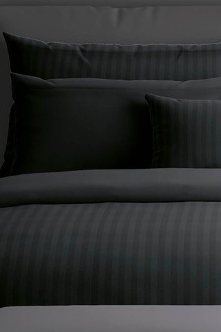 2 federe in raso di cotone 80 fili/cm² Dobby - Nero