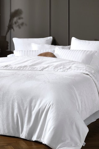 Federa cuscino alla francese in raso di cotone 120 fili/cm² - Bianco