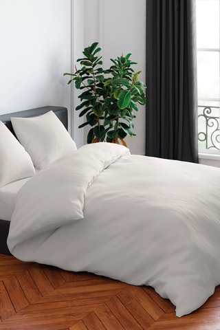 Parure copripiumino in raso di cotone 80 fili/cm² Uni - Bianco