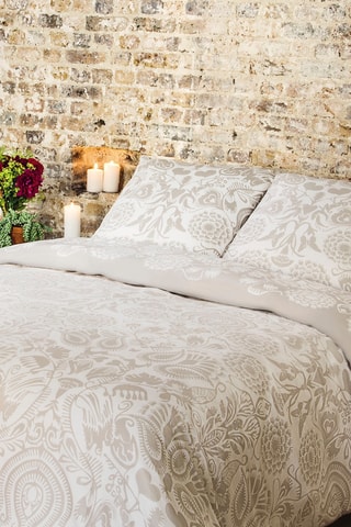 Parure copripiumino in raso di cotone 80 fili/cm² Love Stories - Beige