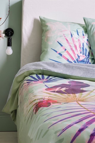 Parure copripiumino in raso di cotone - Verde