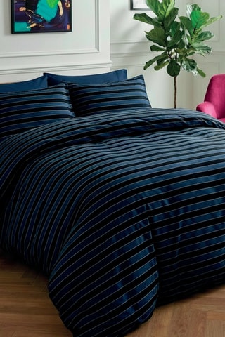 Parure copripiumino in raso di cotone 80 fili/cm² - Blu scuro